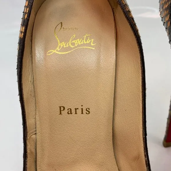 🌷❤️‍🔥SPRING SALE 🔥 FINAL PRICE🌷Christian Louboutin Lady Peep 150 Python 39.5