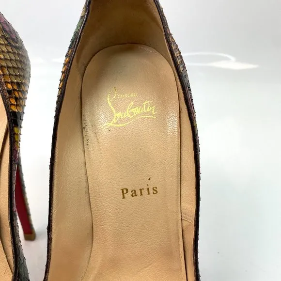 🌷❤️‍🔥SPRING SALE 🔥 FINAL PRICE🌷Christian Louboutin Lady Peep 150 Python 39.5