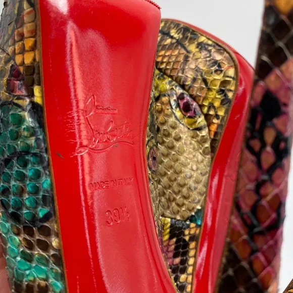 🌷❤️‍🔥SPRING SALE 🔥 FINAL PRICE🌷Christian Louboutin Lady Peep 150 Python 39.5