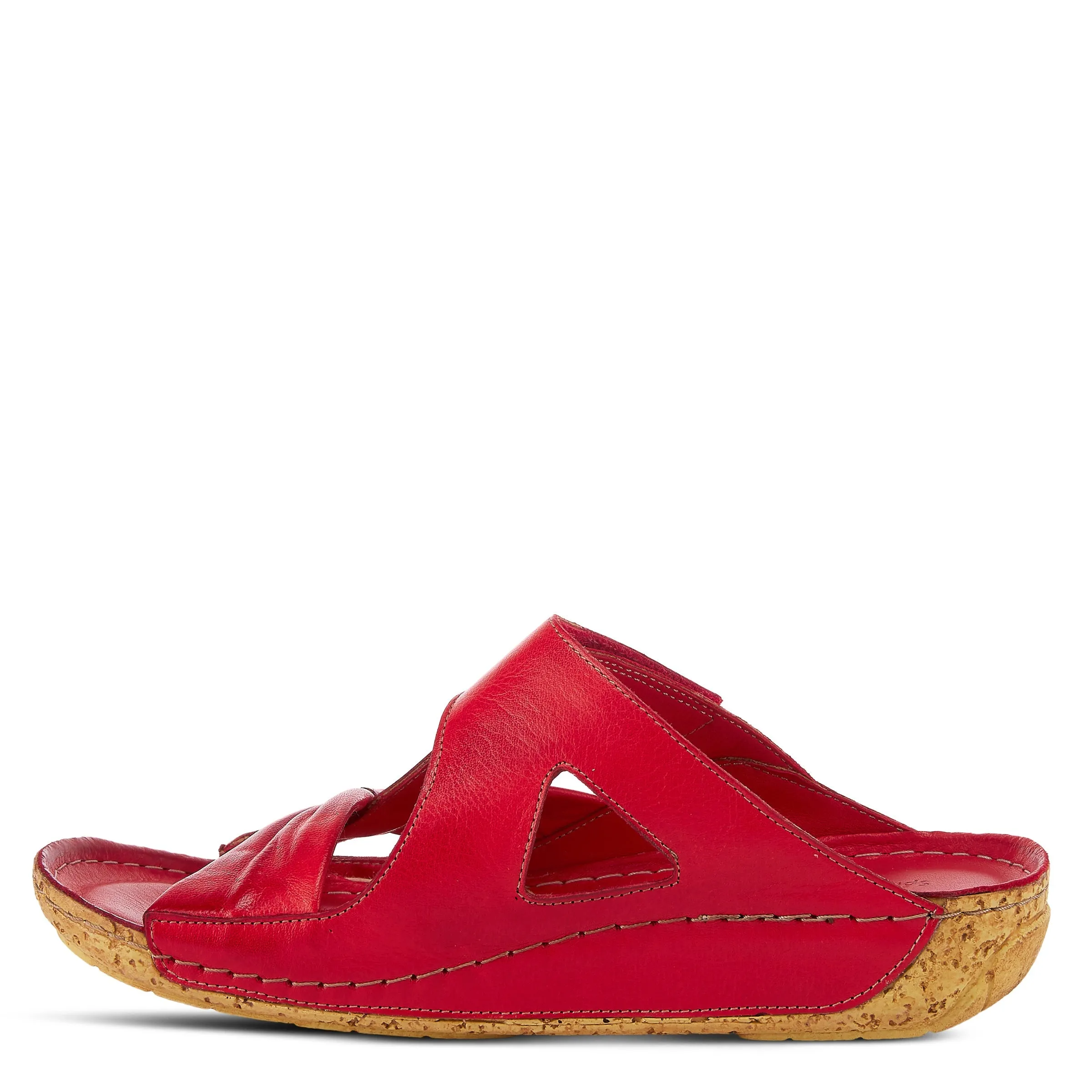 Spring Step Shoes Gretta Slide Sandal Women's Leather Cork Wedge