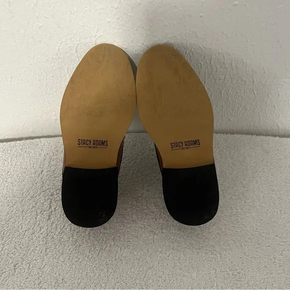 Stacy Adams Dickinson Kids Boys Size 11 M Oxford Cap Toe Cognac Dress Shoes EUC