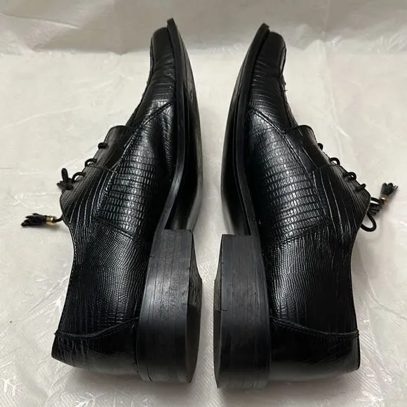 Stacy adams  men’s black genuine snake lace up dress shoes size 12M
