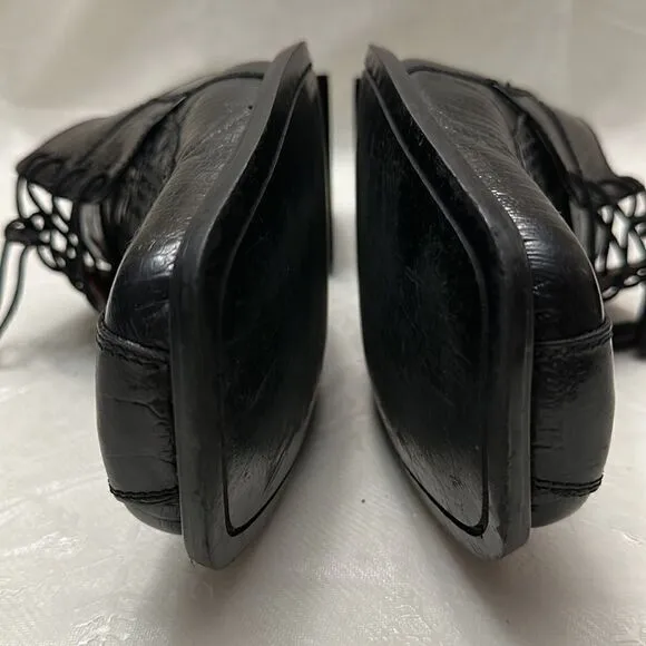 Stacy adams  men’s black genuine snake lace up dress shoes size 12M