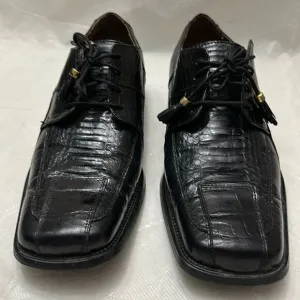 Stacy adams  men’s black genuine snake lace up dress shoes size 12M