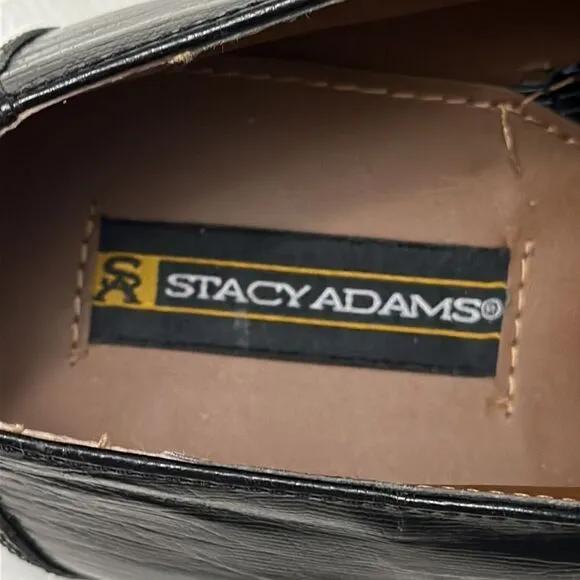 Stacy adams  men’s black genuine snake lace up dress shoes size 12M