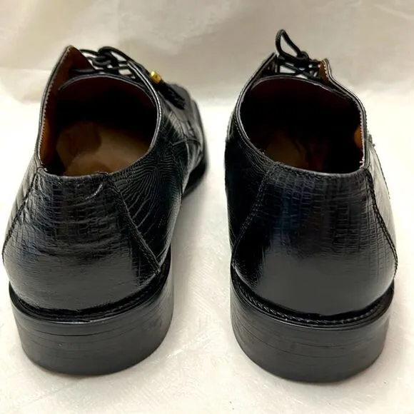 Stacy adams  men’s black genuine snake lace up dress shoes size 12M