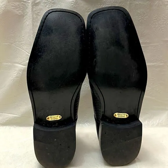 Stacy adams  men’s black genuine snake lace up dress shoes size 12M