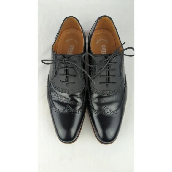 Stacy Adams Men's Sullivan Wingtip Oxford Dress Shoes Memory Foam Black 8.5