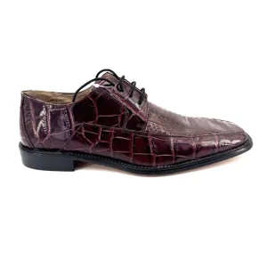 Stacy Adams Shoes Mens 8.5 Snake Skin Leather Dress Lace Up Jaxon Wine Red