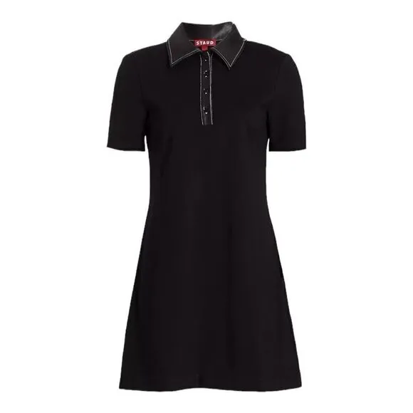 Staud Jay Black Polo Mini Dress Size Small