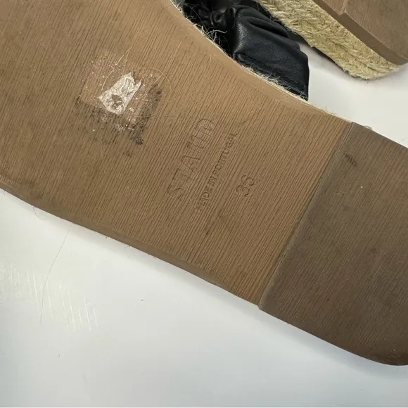 Staud Maya Runched Espadrille Slide Sandals