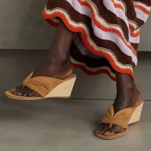 STAUD women’s Dahlia suede espadrille wedge sandals