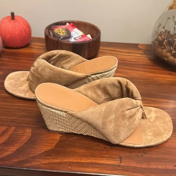 STAUD women’s Dahlia suede espadrille wedge sandals