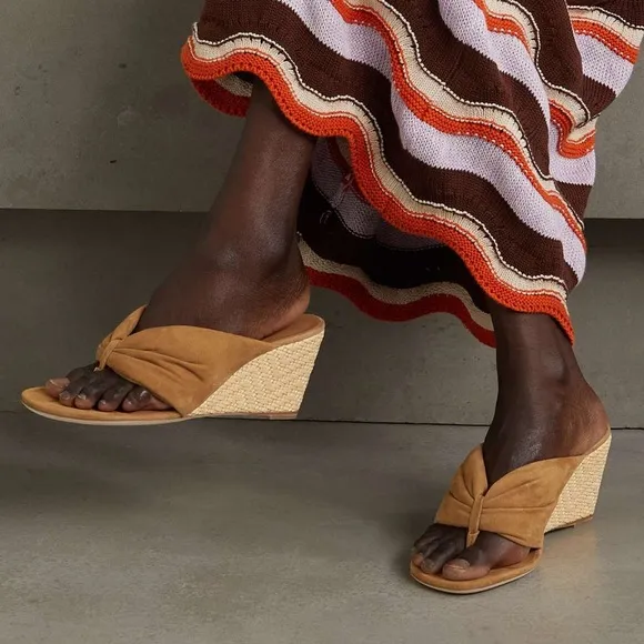 STAUD women’s Dahlia suede espadrille wedge sandals