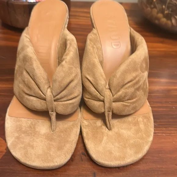 STAUD women’s Dahlia suede espadrille wedge sandals
