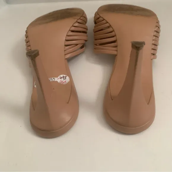 Stella McCartney Nude Leather Slides Size 37.5