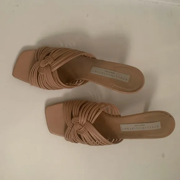 Stella McCartney Nude Leather Slides Size 37.5