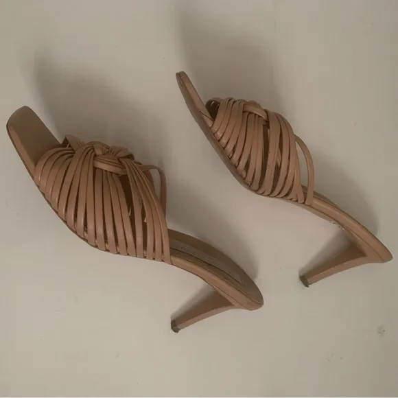 Stella McCartney Nude Leather Slides Size 37.5