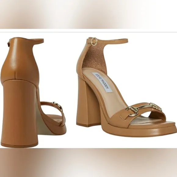 Steve Madden 10 Leather Block Heel Dress Sandals