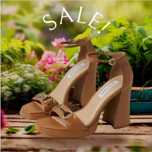 Steve Madden 10 Leather Block Heel Dress Sandals