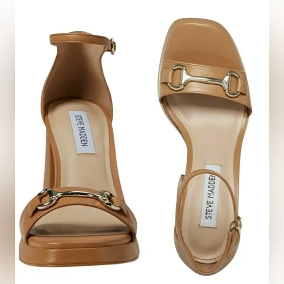 Steve Madden 10 Leather Block Heel Dress Sandals