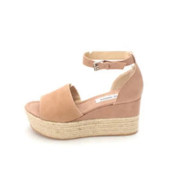 Steve Madden Apolo Suede Leather Espadrille Platform Sandals Size 9.5