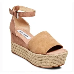 Steve Madden Apolo Suede Leather Espadrille Platform Sandals Size 9.5