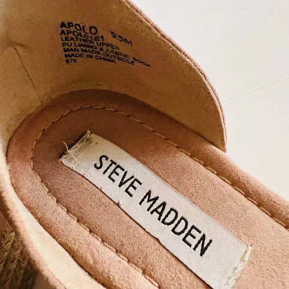 Steve Madden Apolo Suede Leather Espadrille Platform Sandals Size 9.5