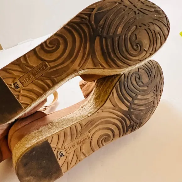 Steve Madden Apolo Suede Leather Espadrille Platform Sandals Size 9.5