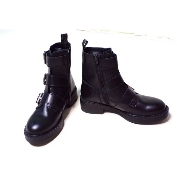 STEVE MADDEN Arlette Triple Buckle Moto Boots size 6 NEW without box