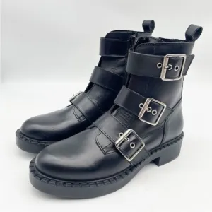 STEVE MADDEN Arlette Triple Buckle Moto Boots size 6 NEW without box