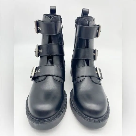 STEVE MADDEN Arlette Triple Buckle Moto Boots size 6 NEW without box