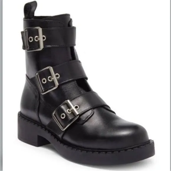 STEVE MADDEN Arlette Triple Buckle Moto Boots size 6 NEW without box