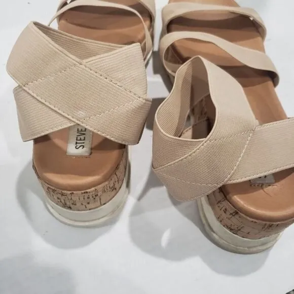 Steve Madden BANDI Elastic Platform Sandals Size 8.5