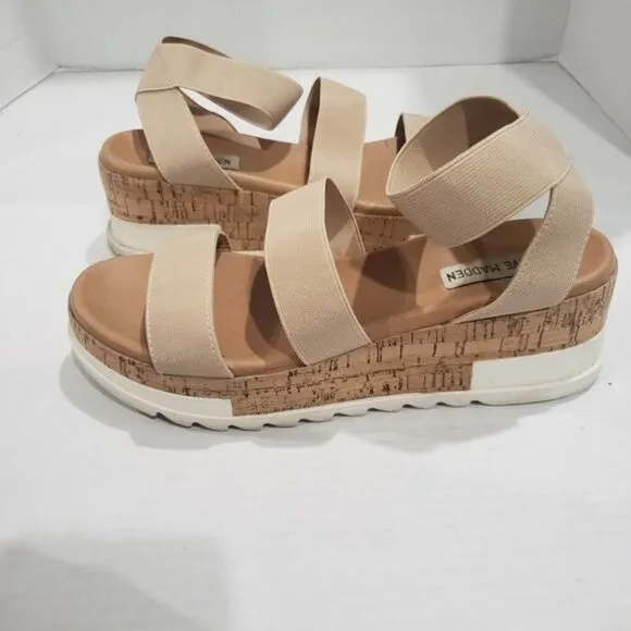 Steve Madden BANDI Elastic Platform Sandals Size 8.5