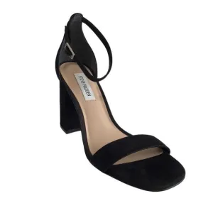 Steve Madden Black Suede Dillion Black Heel Sandals Size 9 1/2