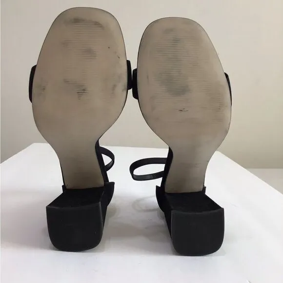Steve Madden Black Suede Dillion Black Heel Sandals Size 9 1/2