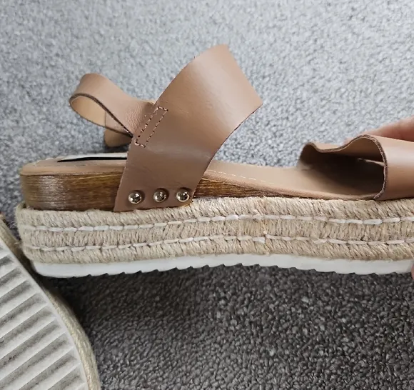 STEVE MADDEN Catia Natural Womens Espadrille Flatform Sandals Sz 8M sping summer