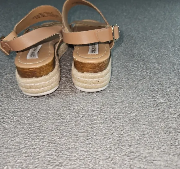 STEVE MADDEN Catia Natural Womens Espadrille Flatform Sandals Sz 8M sping summer