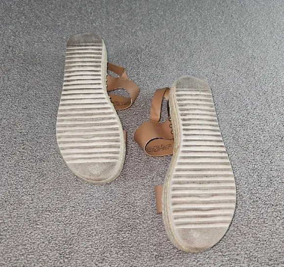 STEVE MADDEN Catia Natural Womens Espadrille Flatform Sandals Sz 8M sping summer