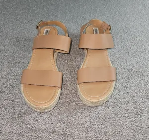 STEVE MADDEN Catia Natural Womens Espadrille Flatform Sandals Sz 8M sping summer
