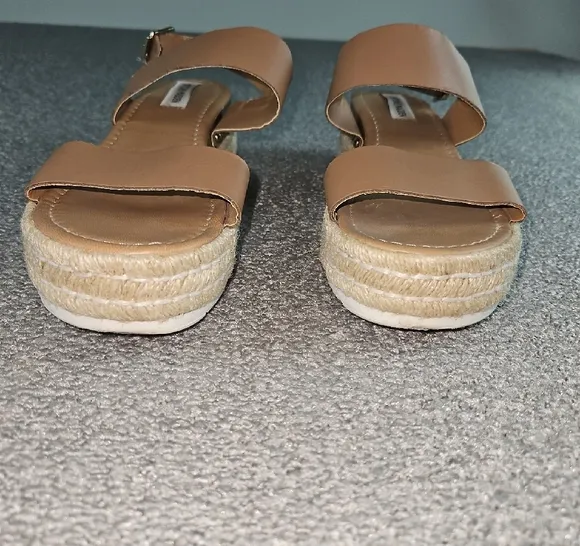 STEVE MADDEN Catia Natural Womens Espadrille Flatform Sandals Sz 8M sping summer