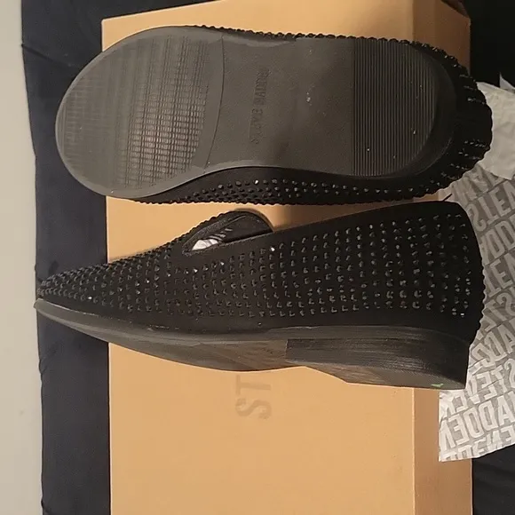 Steve madden caviarr black rhinestone dress shoes 7y