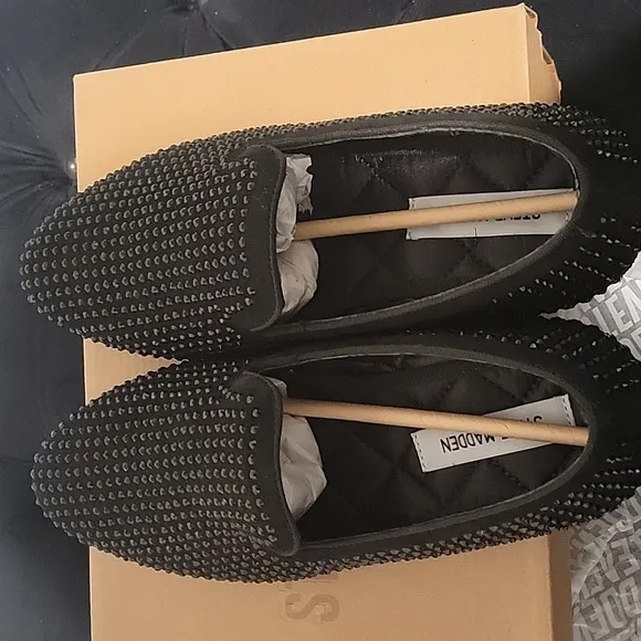 Steve madden caviarr black rhinestone dress shoes 7y