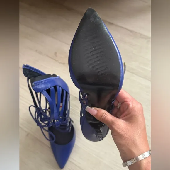Steve Madden Cobalt Blue Strappy Stiletto Heels NWT