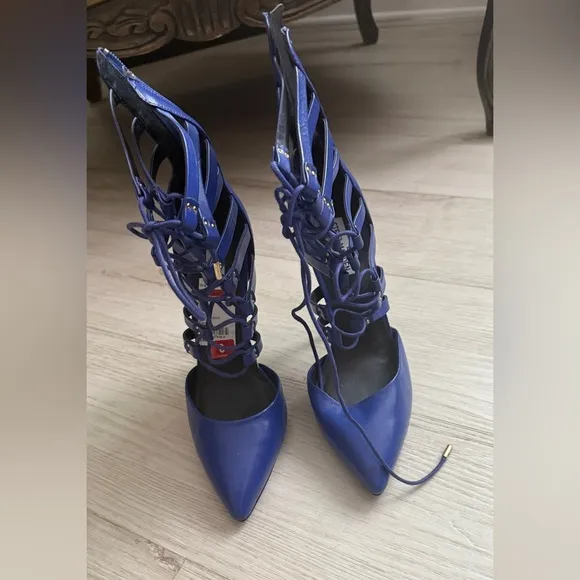 Steve Madden Cobalt Blue Strappy Stiletto Heels NWT