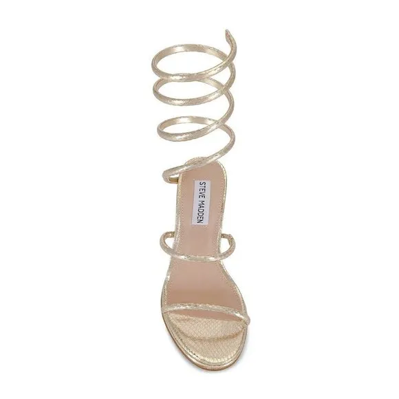 Steve Madden Exotica Sandal in Gold Snake 7 with Box Womens High Heels