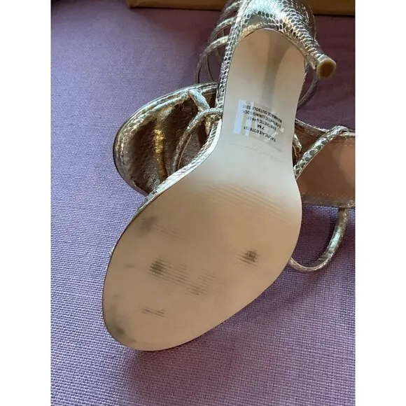Steve Madden Exotica Sandal in Gold Snake 7 with Box Womens High Heels