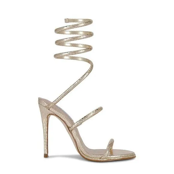Steve Madden Exotica Sandal in Gold Snake 7 with Box Womens High Heels