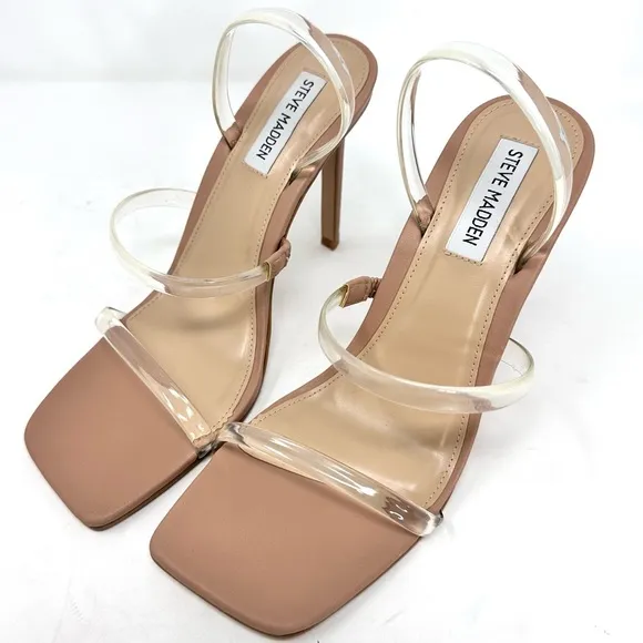 Steve Madden Gracey Clear Vinyl Square ToeDress Sandals